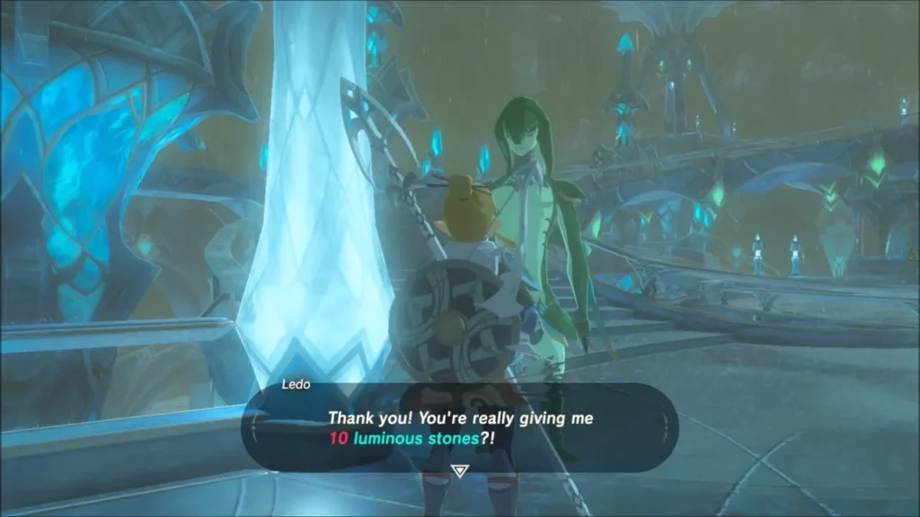 Ledo thanking Link for ten luminous stones Ledo thanking Link for ten luminous stones