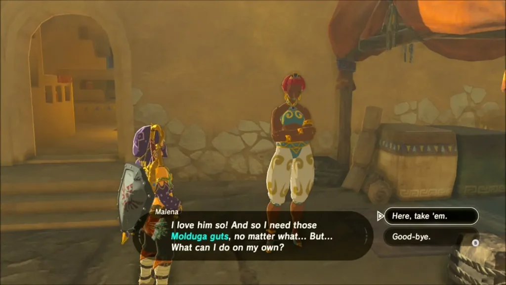 Malena asking for Molduga guts with the option to hand them over Malena asking for Molduga guts with the option to hand them over