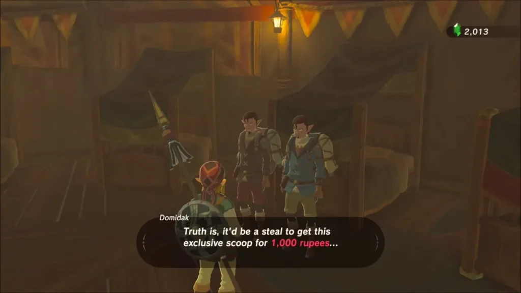 Domidak asking for rupees in exchange for the treasure rumor Domidak asking for rupees in exchange for the treasure rumor