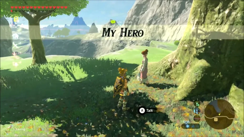 My Hero quest banner as Link meets Aliza by the sacred tree