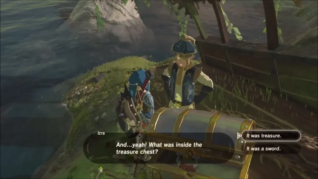 Izra asking what was inside the chest as quest updates Izra asking what was inside the chest as quest updates