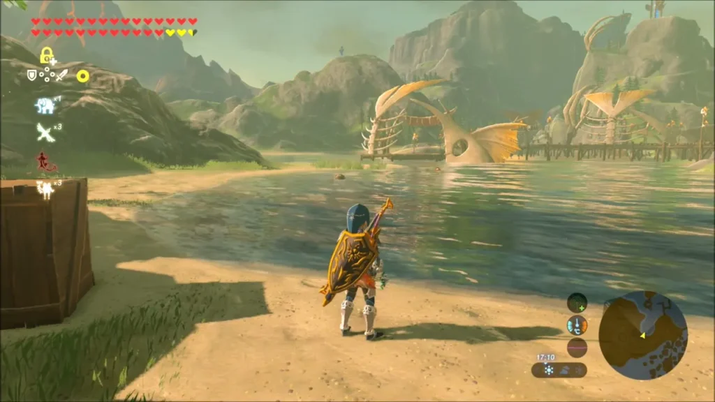 Link looking over the lakeside near Mercay Island Link looking over the lakeside near Mercay Island