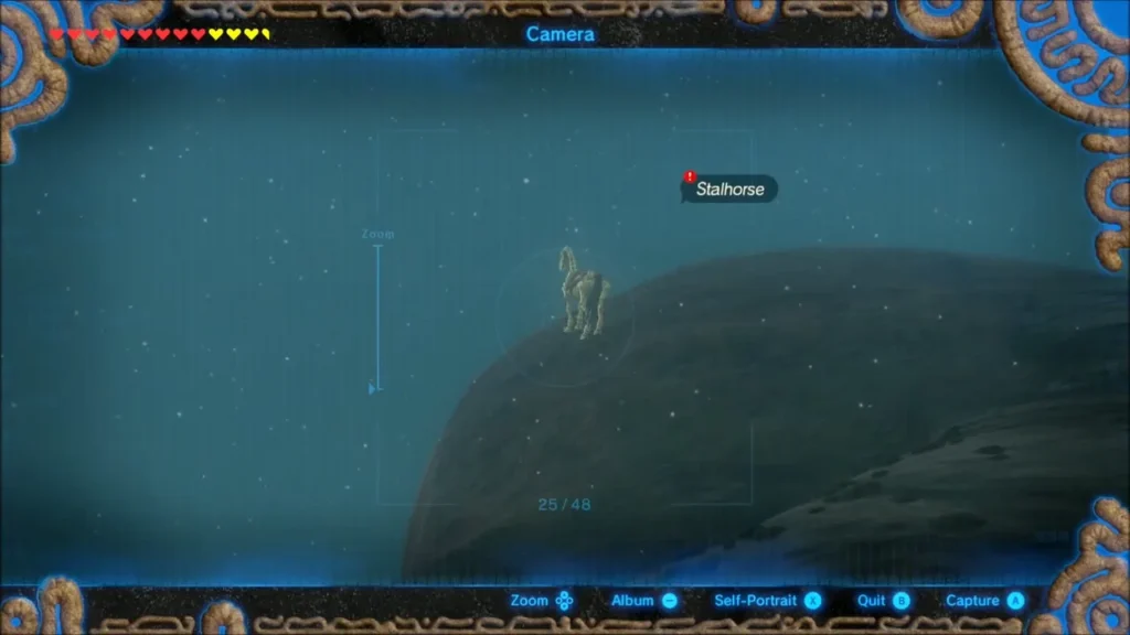 Camera Rune aimed at a distant Stalhorse with its label showing Camera Rune aimed at a distant Stalhorse with its label showing