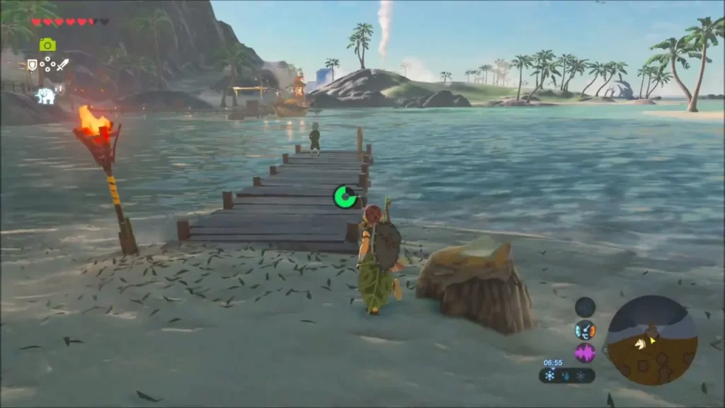 Link walking along the beach toward Rozel waiting on the dock Link walking along the beach toward Rozel waiting on the dock