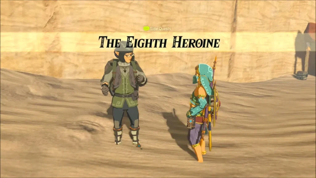 The Eighth Heroine quest title appearing beside Bozai The Eighth Heroine quest title appearing beside Bozai