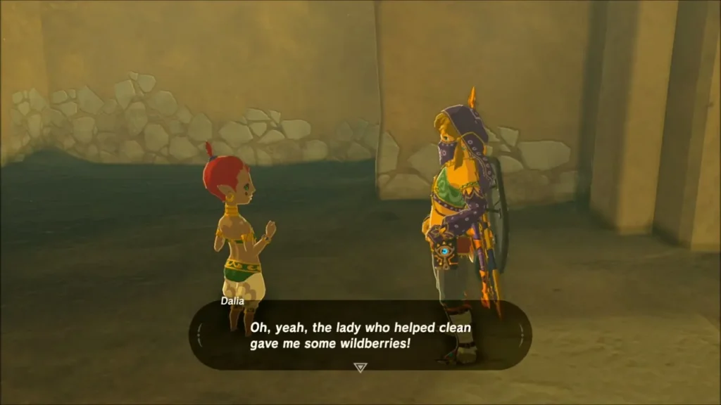 Dalia explaining she was given wildberries to plant Dalia explaining she was given wildberries to plant