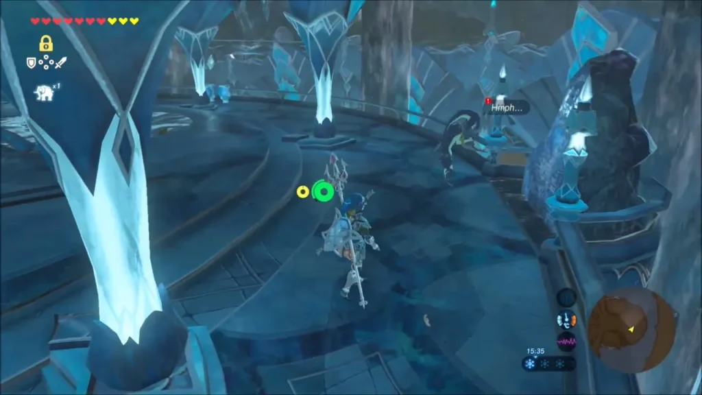 Link approaching Jiahto on the balcony of Vah Ruta's throne room area Link approaching Jiahto on the balcony of Vah Ruta's throne room area
