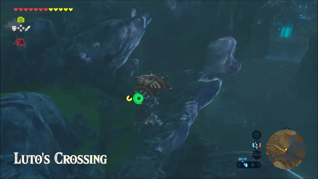 Link gliding over rocky ground near Luto's Crossing Link gliding over rocky ground near Luto's Crossing