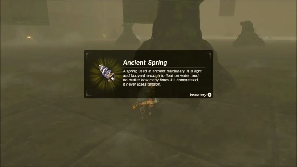 Ancient Spring item box after Link collects it in the Guardian graveyard Ancient Spring item box after Link collects it in the Guardian graveyard