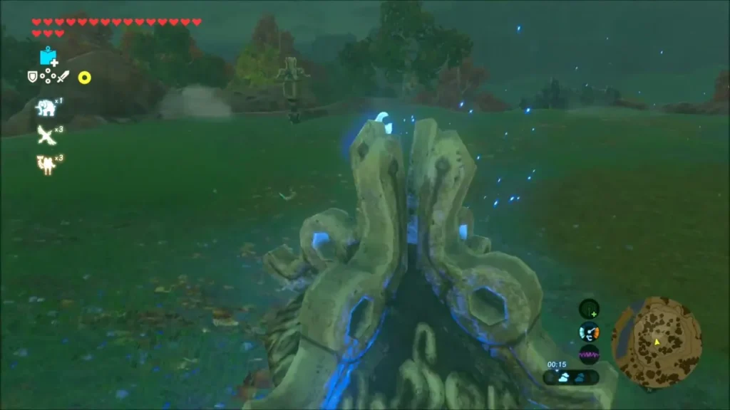 The Ancient Furnace giving off blue sparks on the grass The Ancient Furnace giving off blue sparks on the grass