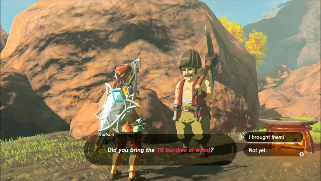 Hudson asking whether Link brought the 10 bundles of wood Hudson asking whether Link brought the 10 bundles of wood