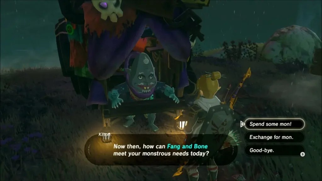 Kilton asking how Fang and Bone can meet Link's monstrous needs Kilton asking how Fang and Bone can meet Link's monstrous needs
