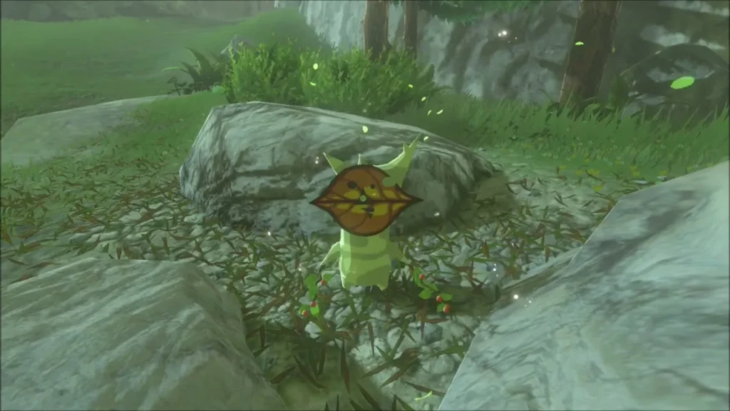 A Korok sitting among the stones A Korok sitting among the stones
