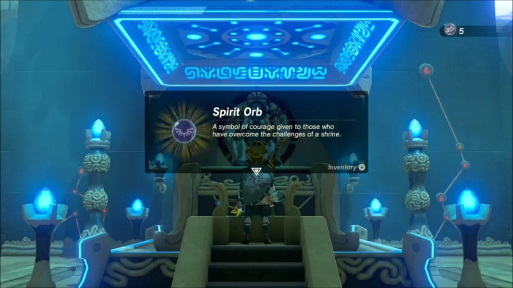 Link receiving a Spirit Orb from the monk Link receiving a Spirit Orb from the monk