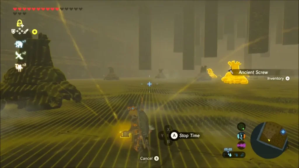Link using Stasis in the graveyard with an Ancient Screw highlighted nearby Link using Stasis in the graveyard with an Ancient Screw highlighted nearby