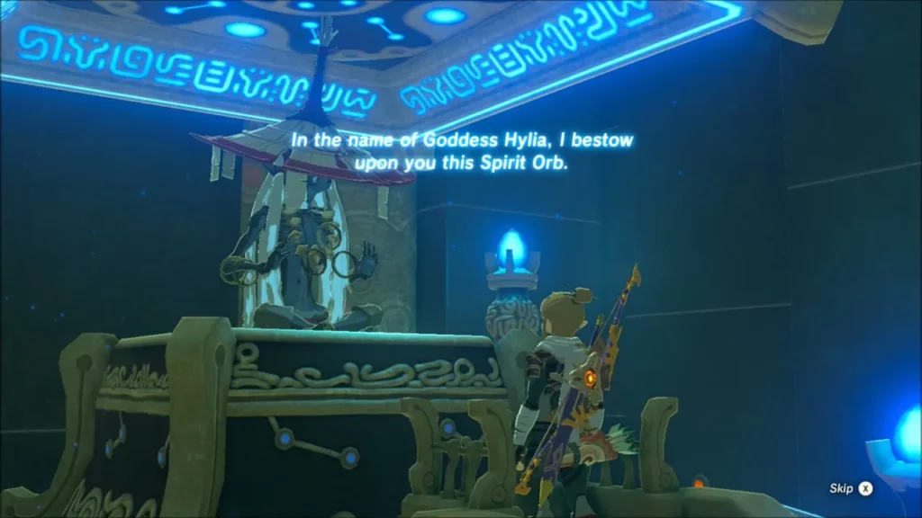The monk Ze Kasho granting Link a Spirit Orb The monk Ze Kasho granting Link a Spirit Orb