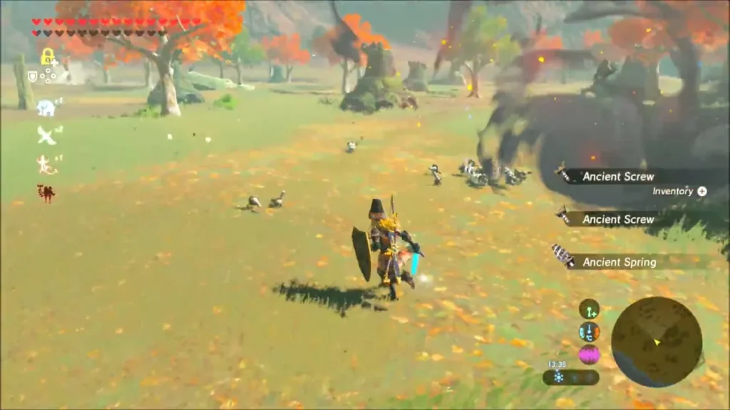 Link collecting Ancient Screws and an Ancient Spring after the Stalker falls Link collecting Ancient Screws and an Ancient Spring after the Stalker falls