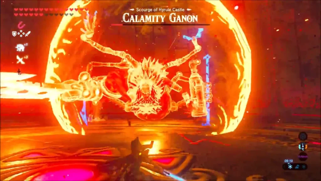 Calamity Ganon wrapped in a huge ball of fire Calamity Ganon wrapped in a huge ball of fire