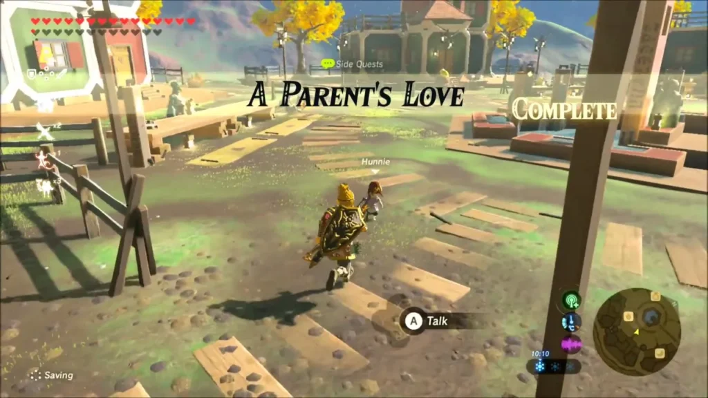 A Parent's Love complete banner as Link walks through Tarrey Town A Parent's Love complete banner as Link walks through Tarrey Town