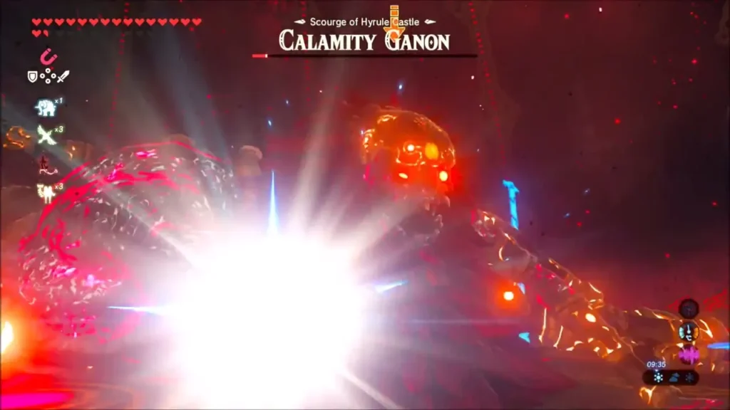 Blinding white light bursting in front of Calamity Ganon Blinding white light bursting in front of Calamity Ganon