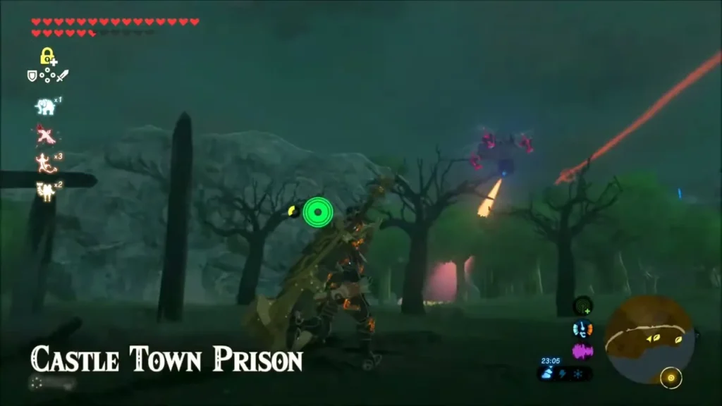 Link at night in the rain near the Castle Town Prison Link at night in the rain near the Castle Town Prison