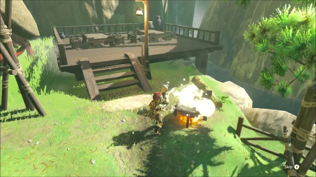 Food bursting out of the cooking pot below the wooden platform Food bursting out of the cooking pot below the wooden platform