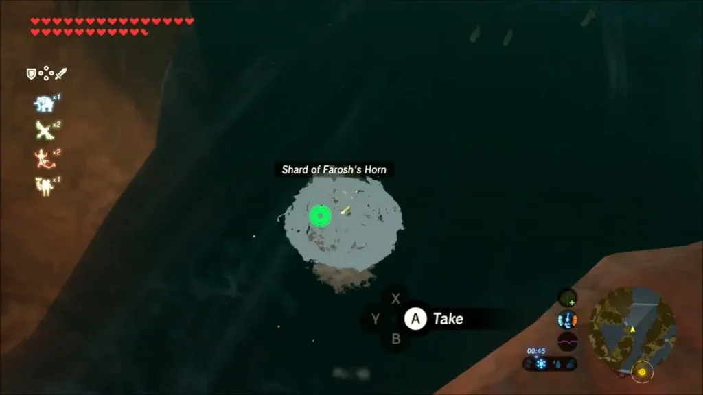 Shard of Farosh's Horn floating in the air, ready to take Shard of Farosh's Horn floating in the air, ready to take