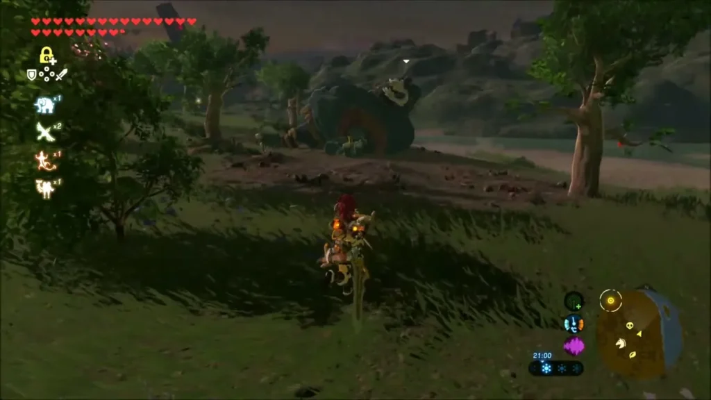 A Hinox sleeping in the grass at dusk A Hinox sleeping in the grass at dusk