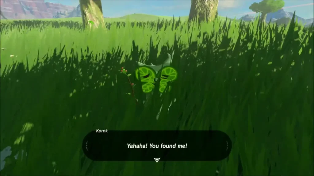 A Korok hiding in tall grass saying Yahaha you found me A Korok hiding in tall grass saying Yahaha you found me