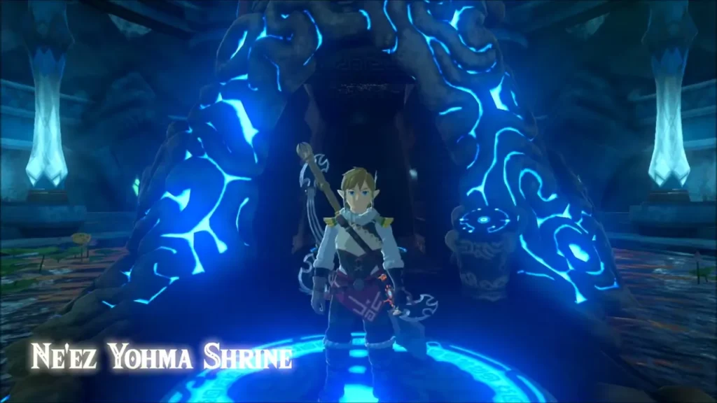 Link at the entrance of Ne'ez Yohma Shrine Link at the entrance of Ne'ez Yohma Shrine