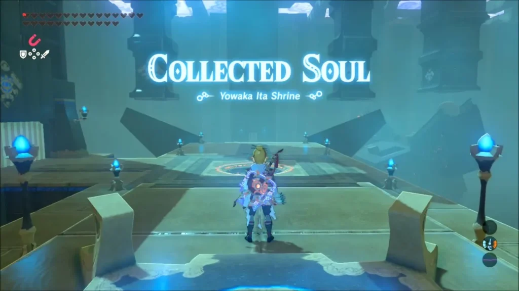 Collected Soul title over Link at the start of Yowaka Ita Shrine Collected Soul title over Link at the start of Yowaka Ita Shrine