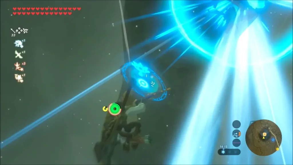 Arrow striking a glowing target in the Flight Range pit Arrow striking a glowing target in the Flight Range pit