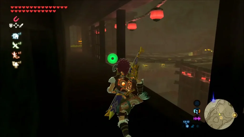 Link at an open window above the hideout Link at an open window above the hideout