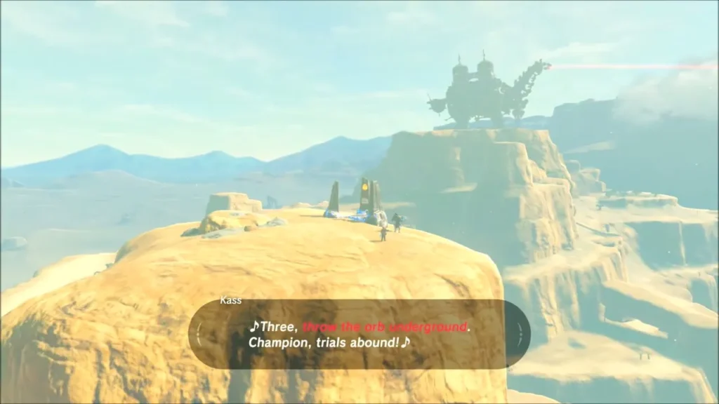 Kass singing the verse on the mesa, Vah Naboris looming behind Kass singing the verse on the mesa, Vah Naboris looming behind