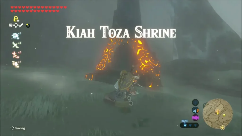 The Kiah Toza Shrine with its name shown after emerging on the slope The Kiah Toza Shrine with its name shown after emerging on the slope