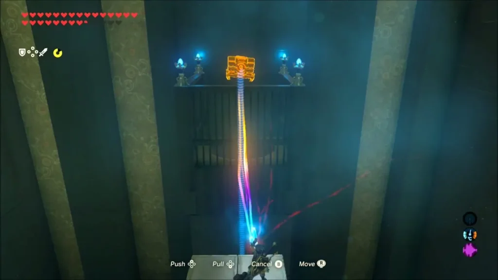Magnesis pulling the target of the gate in the Moving Targets trial Magnesis pulling the target of the gate in the Moving Targets trial