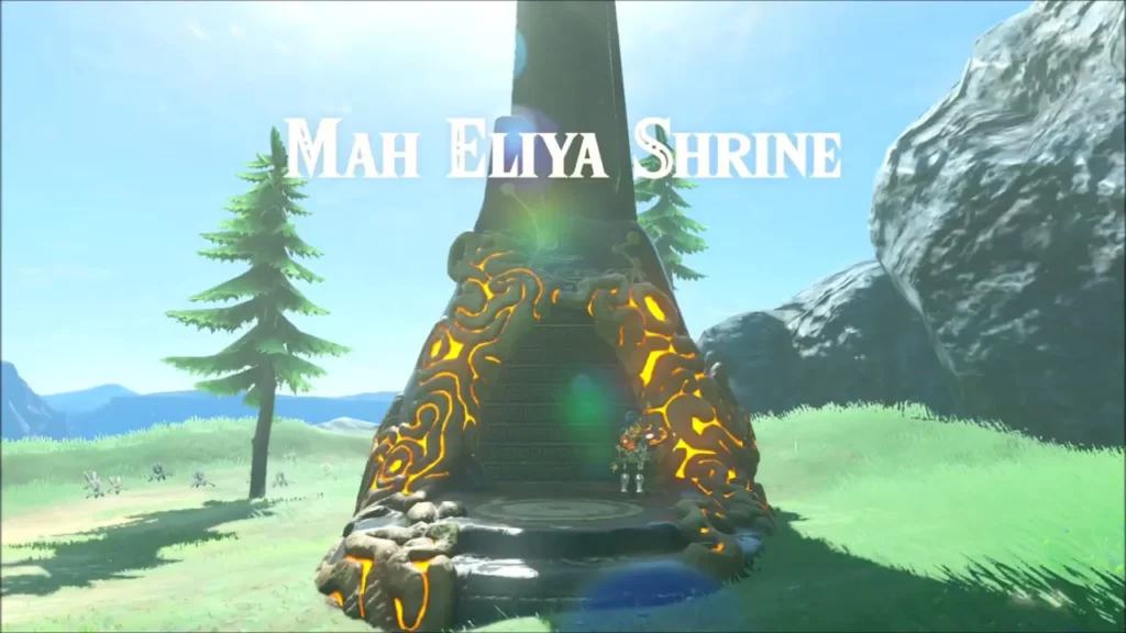 Mah Eliya Shrine entrance with its title card on the grass Mah Eliya Shrine entrance with its title card on the grass
