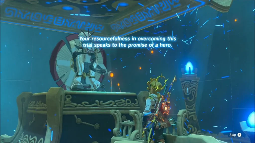 The monk speaking to Link after the trial is cleared The monk speaking to Link after the trial is cleared