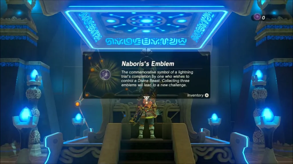 Link receiving Naboris's Emblem before the monk's altar Link receiving Naboris's Emblem before the monk's altar