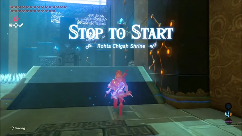Link at the Rohta Chigah Shrine entrance with the Stop to Start title Link at the Rohta Chigah Shrine entrance with the Stop to Start title