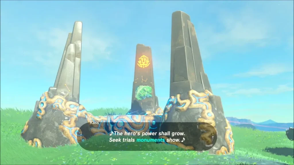 The three stone obelisks of the trial monument as Kass sings his verse The three stone obelisks of the trial monument as Kass sings his verse
