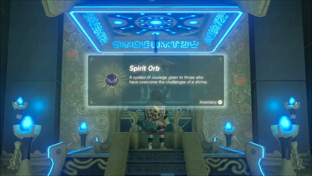 Link receiving a Spirit Orb from the monk of Daqa Koh Shrine Link receiving a Spirit Orb from the monk of Daqa Koh Shrine