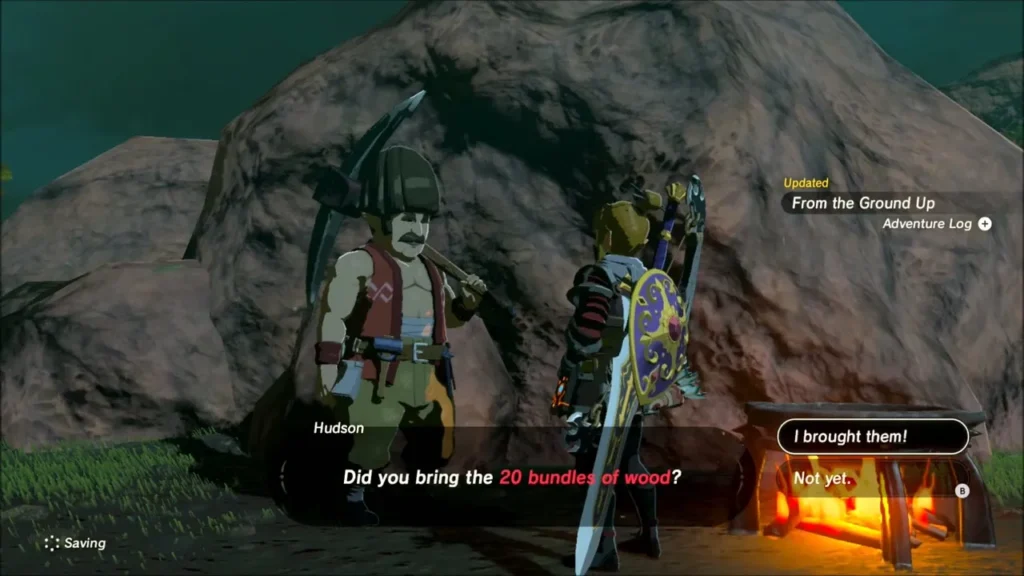 Hudson asking whether Link brought the 20 bundles of wood Hudson asking whether Link brought the 20 bundles of wood