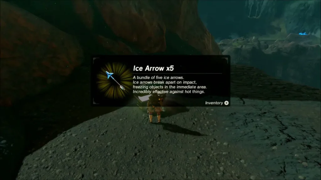 Item box showing Ice Arrow x5 after opening the chest Item box showing Ice Arrow x5 after opening the chest