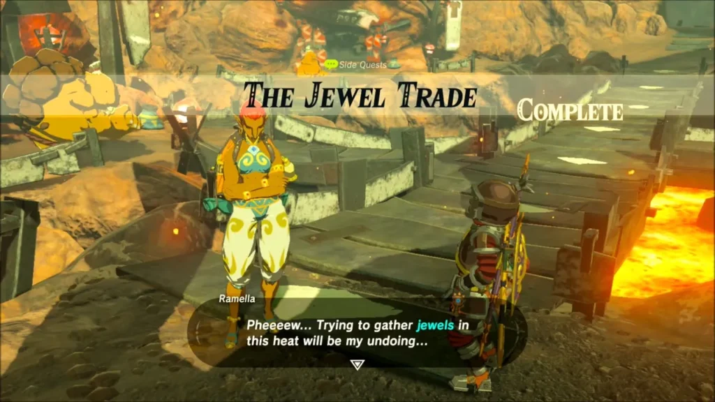 The Jewel Trade quest complete banner with Ramella on the bridge The Jewel Trade quest complete banner with Ramella on the bridge