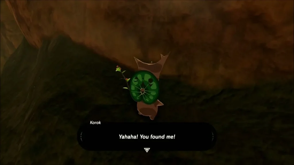 A Korok in the dark saying Yahaha, you found me A Korok in the dark saying Yahaha, you found me