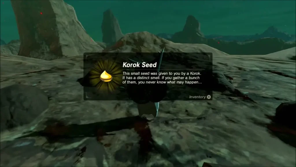 Korok Seed item box on the volcanic slope Korok Seed item box on the volcanic slope