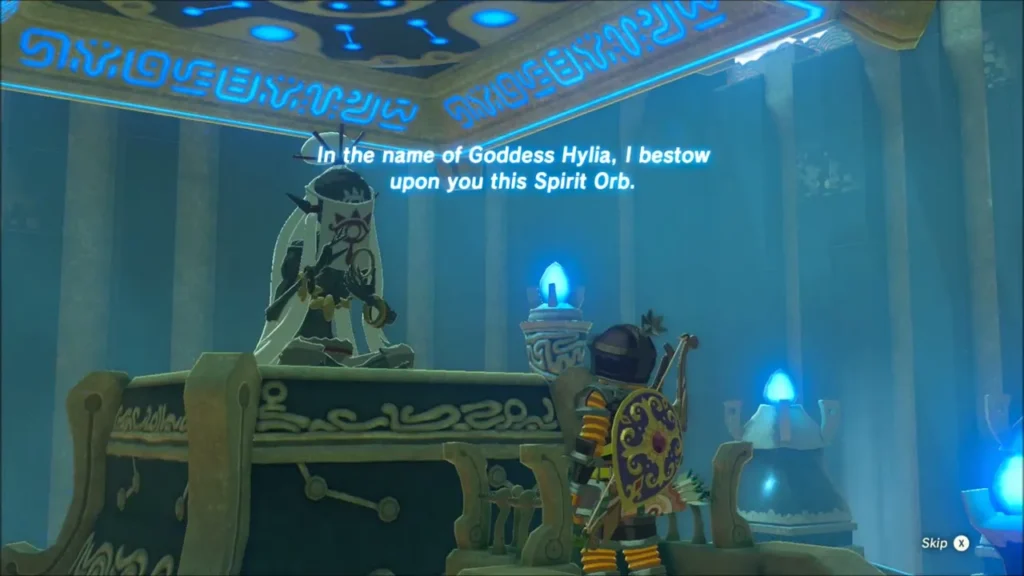 The monk at the altar bestowing the Spirit Orb on Link The monk at the altar bestowing the Spirit Orb on Link