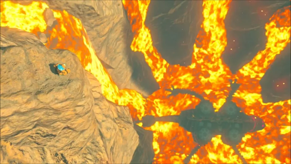 Vah Rudania collapsing into the lava seen from the cliff above Vah Rudania collapsing into the lava seen from the cliff above