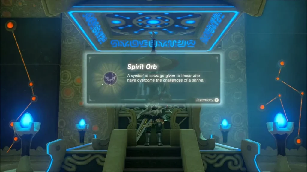 The Spirit Orb item box shown in front of the shrine monk The Spirit Orb item box shown in front of the shrine monk